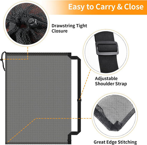 Hoiny 40" 30" 10-12 Swimming Extra Large Sports Ball Bag, Heavy Duty Breathable Mesh Storage Bag, x Hold Soccer