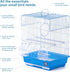 Prevue Pet Products Flat Top Economy Cage, Blue Plastic Base, for Parakeet and Small Birds