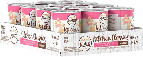 NUTRO PREMIUM LOAF Adult Natural Grain Free Wet Dog Food, Turkey, Sweet Potato & Green Bean Recipe, 12.5 oz Cans