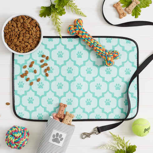 Bone Dry Ultra Absorbent Pet Mat, Machine Washable, 12x18, Green Lattice