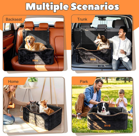 50Lbs 2 2 VavoPaw Medium Dog Car Seat, Dog Booster Seat Under or Small Dogs Washable, Pet Car Seats with Safety Leash
