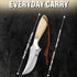 Handmade Cowboy Skinning Hunting Knife with Leather Sheath - Outdoor Camping Hiking Rasp Knife - Stainless Fixed Blade