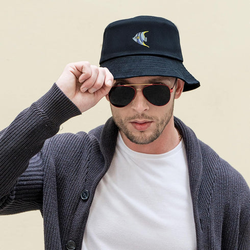 ZLYC Unisex Fashion Embroidered Bucket Hat, Summer Fisherman Cap for Men, Women, and Teens