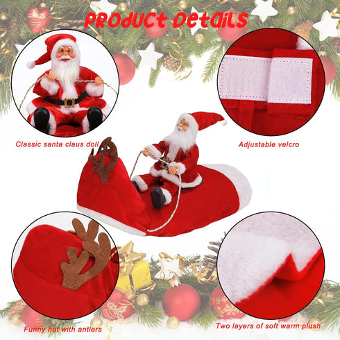 BWOGUE Santa Dog Costume, Christmas Pet Clothes for Small Medium Large Dogs, Party Dressing Up Outfit