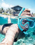 Snorkeling Gear for Adults, Dry-Top Snorkel Set with 180° Panoramic Diving Mask for Swimming