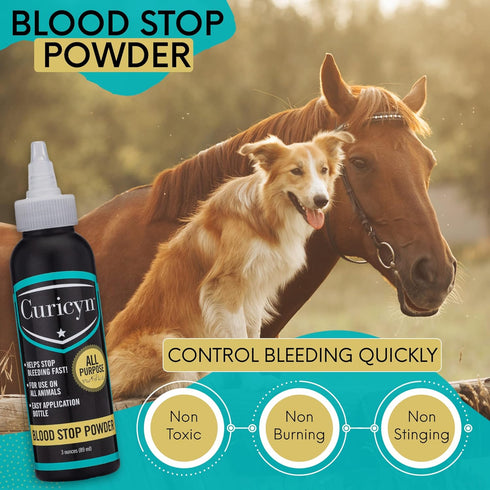 Blood Stop Powder, 3 oz, Quick Stop Bleeding for Dogs, Cats, Pigs, Horses, Styptic Powder for Wounds