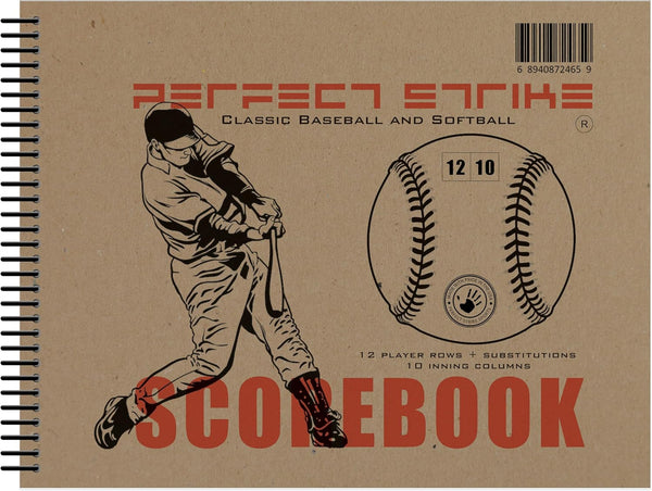 Perfect Strike Baseball Scorebook with Rules and Scoring Instructions, Heavy Duty for Youth or Adult Baseball and