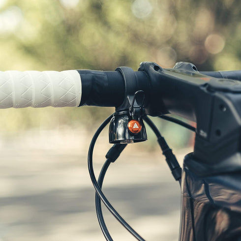Granite Cricket Mountain Bike Bell, Single-Strike and Constant Cowbell Modes for 22.2mm to 35mm Handlebars