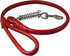 Round Genuine Rolled Leather Shock Absorbing Dog Leash, 3.5" Long, 1/2" Wide, Red for Large Breeds