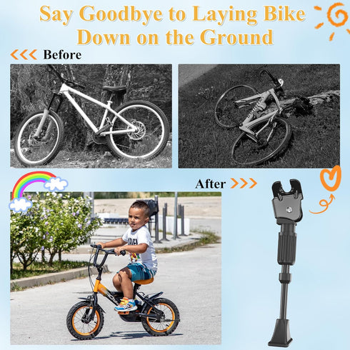 SEISSO Bike Kickstand for Kids Bike 12 14 16 18 20 inch Wheel, Adjustable Rear Mount Bicycle Kickstands