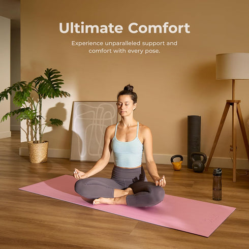 Sunny Health & Fitness Anti-Slip Yoga Mat, Durable Non-Slip Lightweight for Yoga, Pilates, and Floor Workouts