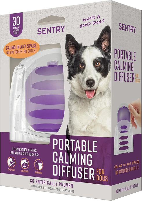 Sentry Behavior Portable Calming Diffuser for Dogs, Reduces Stress and Bad Behavior with Calming Pheromones, 30 Day