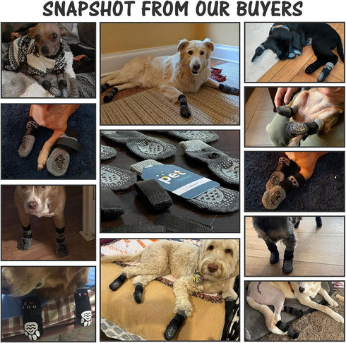 SCENEREAL Anti Slip Dog Socks, Grippy Socks for Hot/Cold Pavement, Paw Protectors for Senior Dogs, Indoor Outdoor Use