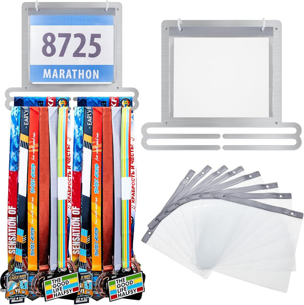 Moxweyeni Race Medal and Bib Display Medal Hanger Running Bib Holder Wall