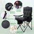 BALAPET Folding Padded Camping Chair with Cushion, Large Padded Outdoor Chair with Cup Holder Storage and Cooler Bag