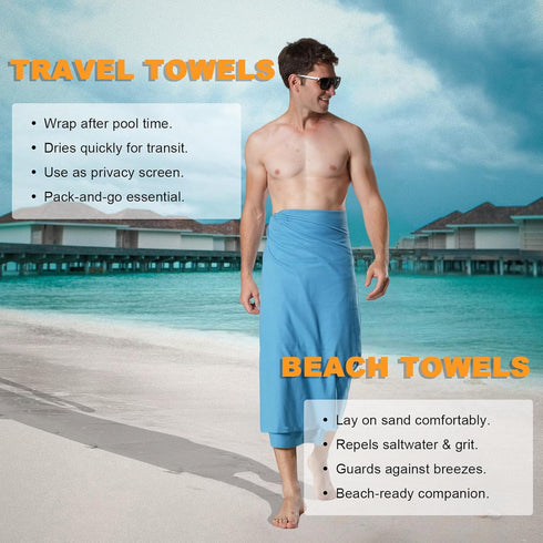 Ultra Compact Quick Dry Microfiber Towel for Gym & Travel