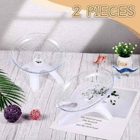 2 Pieces Hamster Wheel, Silent Exercise Wheel for Hamsters, Gerbils, Mice, Hedgehog, Guinea Pig
