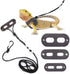 Bearded Dragon Harness and Leash - Adjustable (S,M,L, 3 Pack) - Soft Leather Reptile Lizard Leash for Small Pets