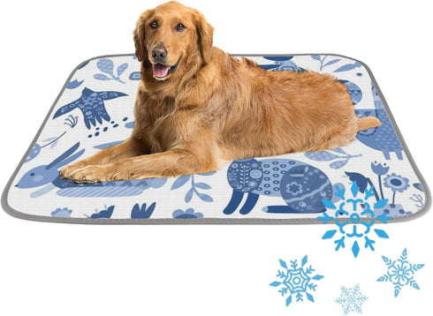 imiBBWQu Cooling Pad Easter Pattern Travel Matt for Dogs Washable Cooling Dog Pad