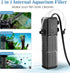 AQQA Aquarium Filter, Submersible Power Fish Tank Filter with Rainwater Aerator, Adjustable Water Flow Design, Ultra