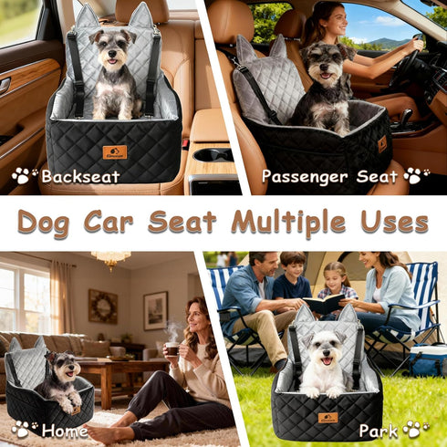 Eimuzure 6" 35 lbs Elevated Dog Booster Seat for Small & Medium Dogs up to Memory Foam Car Bed with Washable Cover
