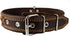Genuine Leather Braided Dog Collar, Brown, 1.6" Wide, Fits 19"-24" Neck