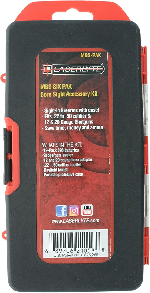 LaserLyte MBS-PAK Universal Laser Bore Sight Accessory Kit with Carrying Case, Black