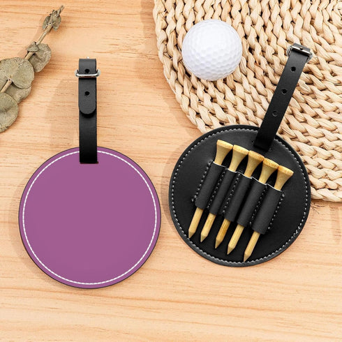 WZYCWB Lentil Purple Black Pattern Golf tee Storage Bag - Suitable for Men and Women, Light and Portable, Durable PU