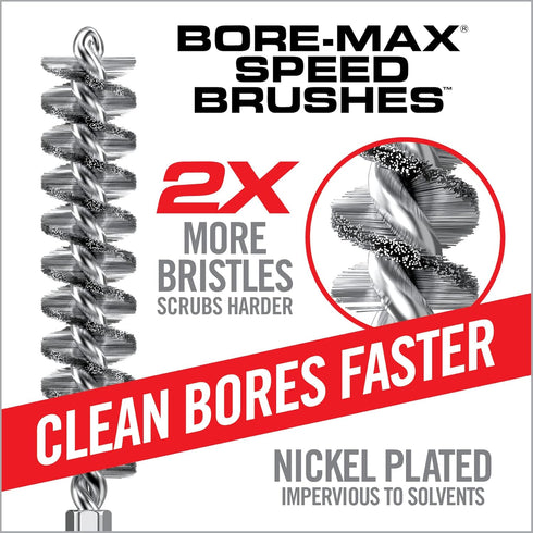 Real Avid Bore-Max Bore Brush, Bronze Gun Brush for Fast Gun Cleaning, Nickel Plated Barrel Brush