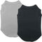 Chol&Vivi Dog Shirt, 2pcs Blank Cotton Sleeveless Apparel for Extra Small to Extra Large Dogs, Black and Grey, Medium