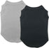 Chol&Vivi Dog Shirt Clothes, 2pcs for Large Dogs, Blank Cotton Sleeveless Tank Top, Black and Grey