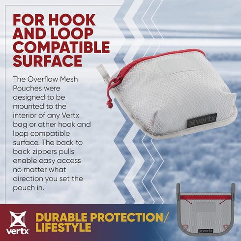 Vertx Overflow Pouches, Mesh Zipper Pouch for Tactical Gear and Backpack Accessories