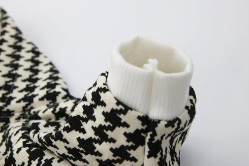 DroolingDog Houndstooth Dog Hoodie, Pet Sweatshirt Shirts for Small Dogs, Large