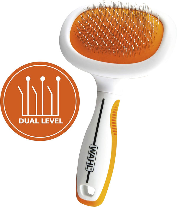 Wahl Premium Patented Dual Level Sensitive Skin Pet Slicker, Ergonomic Handle for Grooming Dogs or Cats