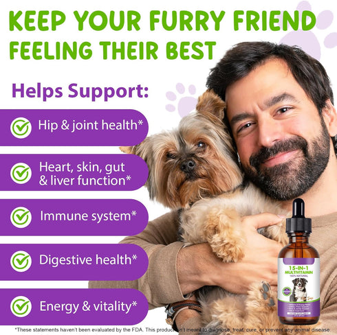 CFXYHNOX 15 1 B1, Dog Multivitamin Drops, in Multivitamin Liquid for Dog with Vitamin C, Vitamin D & Dog Health