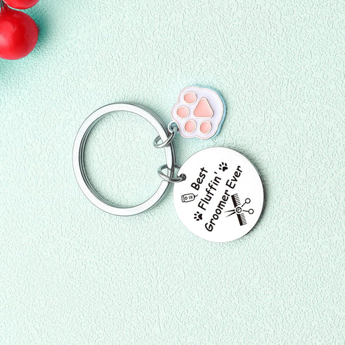 Dog Groomer Keychain, Dog Hairdresser Gift, Pet Beautician Keychain