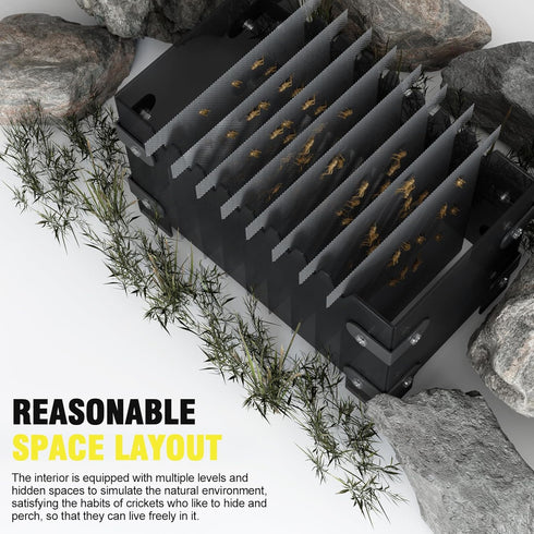 SIKGFPN Reptile Cricket Keeper,Acrylic Feeding Crickets Habitat,Replacement of Egg Cartons