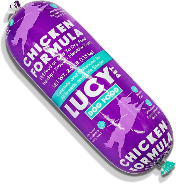 Lucy Pet Products Chicken Formula Dog Food Roll, 2.5 lb, Meaty Semi-Moist Dog Food
