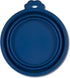 Doskocil 23369 Silicone Round Travel Bowl for Pets, 3-Cup, Navy Blue