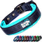 Black Rhino Adjustable Reflective Dog Collars for Medium Dogs - Heavy Duty with Ultra-Soft Neoprene Padding - Aqua and