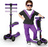 Kick Scooters for Kids Ages 3-5 - Adjustable Height Foldable Scooter with LED Light Wheels and Rear Brake