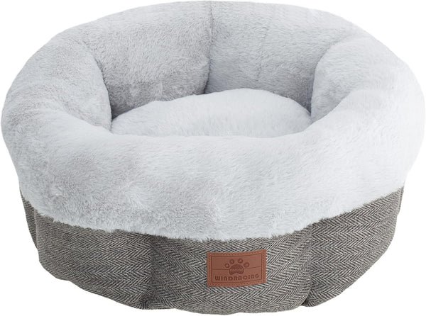 Cat Beds for Indoor Cats, Small Dog Bed, Calming Donut Dog Bed, Soft Cozy Puppy Bed for Small/Medium Dogs