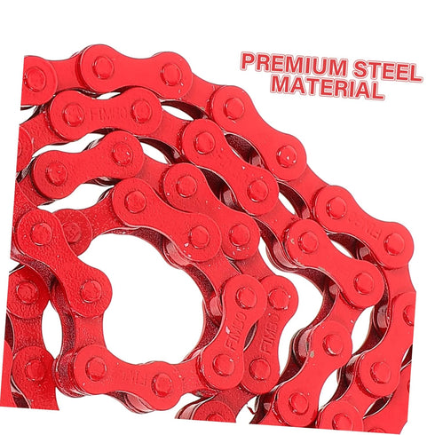 Toddmomy Red Bicycle Chain Accessories, Single Speed Bike Chain, Steel Road Vehicles