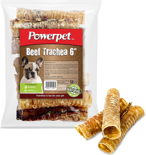Beef Trachea Dog Chew - 100% All Natural, Low Fat, Protein-Rich Treat, 6 Inches