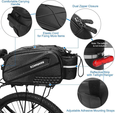 Lixada Bicycle Bag Double Pannier Rack, Large Capacity Rear Pannier Bag for Outdoor Cycling Travel