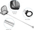Lpraer Aquarium Fish Net - 3.2" x 4" with Extendable 7.4"-16.3" Telescopic Stainless Steel Handle