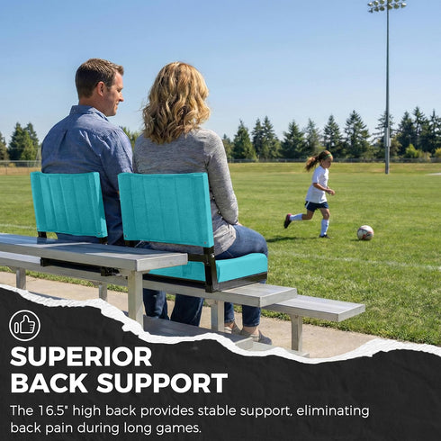 1pc 17" 12" 16.5" SPORT BEATS Stadium Seats with Back Support Bleacher Chairs with Back and Cushion Thick Padded
