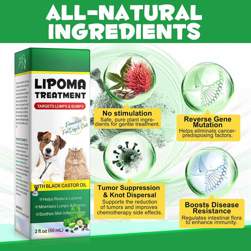 ZIXBMHYJ 2 Pack Lipoma Treatment for Dogs & Cats, Castor Oil for Lipomas, Soften Fatty Lumps & Bumps in Dog, Castor Oil