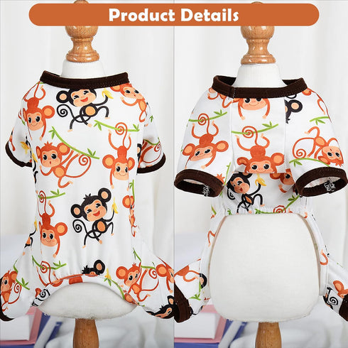 Dog Pajamas for Small Dogs Girl Boy Summer Dog Clothes Puppy Shirt Pjs Soft Doggie Onesie for Yorkie Chihuahua Teacup Cute Pattern Pet Cat Outfits Apparel Clothing