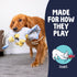 goDog Dinos Frills Squeaky Plush Dog Toy with Chew Guard Technology, Durable Fabric & Squeaker for Active Play, Gray